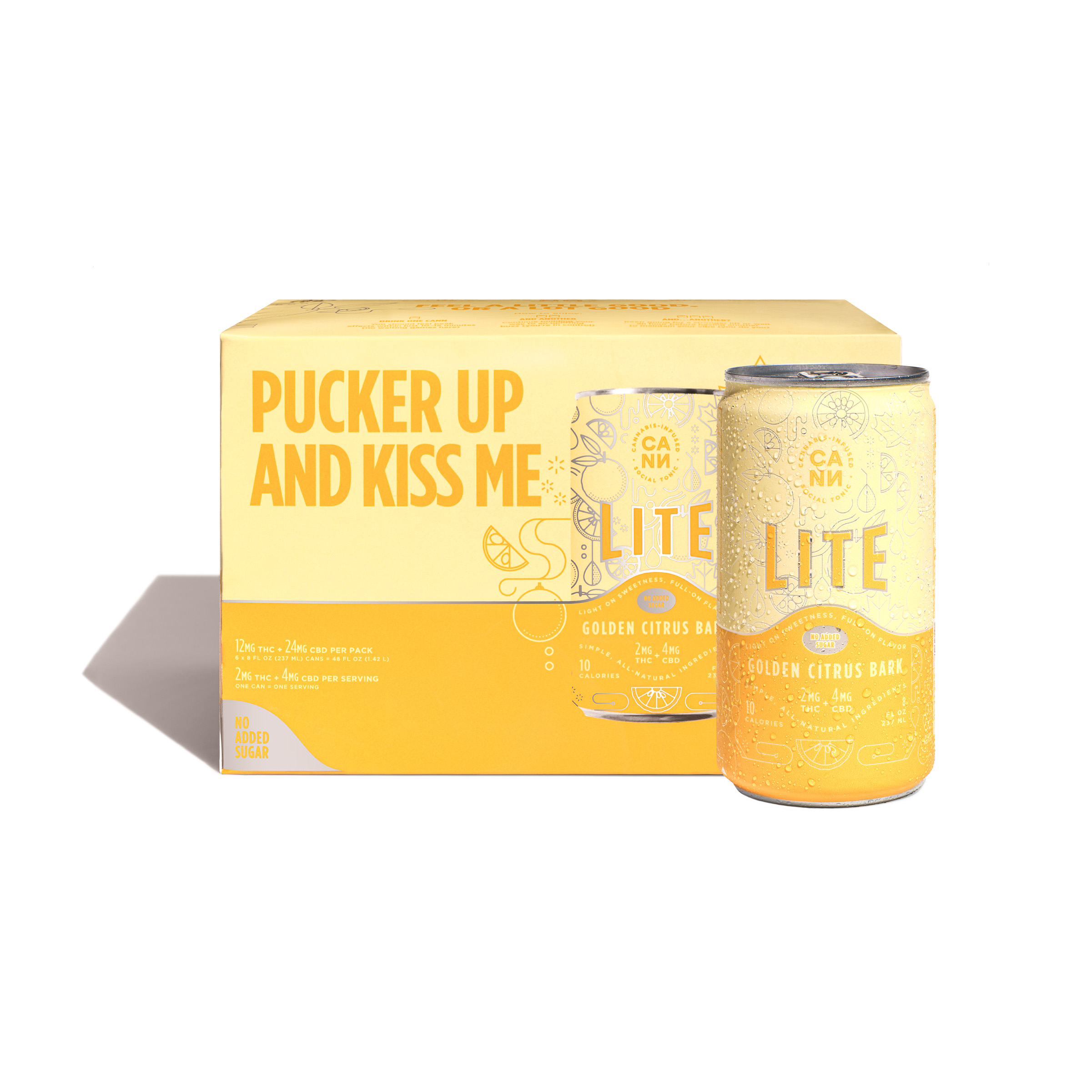 Golden Citrus Bark Lite 6pk (2mg THC, 4mg CBD per can)